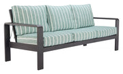 Striped Olefin Outdoor Sofa — scale reference and proportion detail