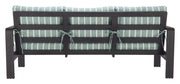 Striped Olefin Outdoor Sofa — back and side profile detail