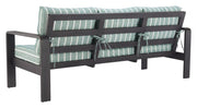 Striped Olefin Outdoor Sofa — packaging and unboxing view