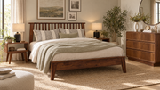 Fluted Walnut-Finish Three Drawer Dresser