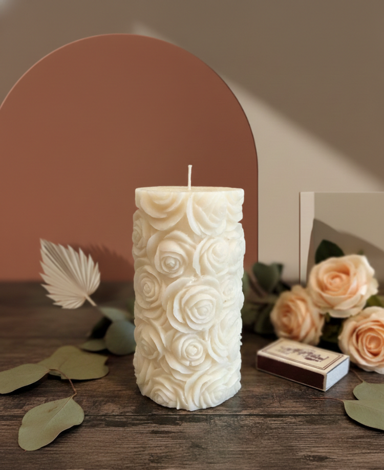 Rose Relief Soy-Blend Pillar Candle