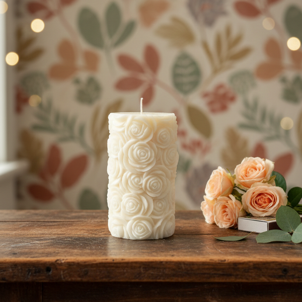 Rose Relief Soy-Blend Pillar Candle