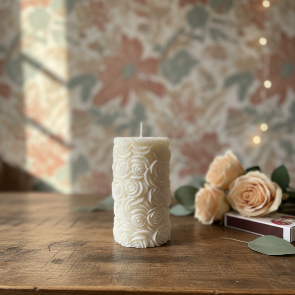 Rose Relief Soy-Blend Pillar Candle