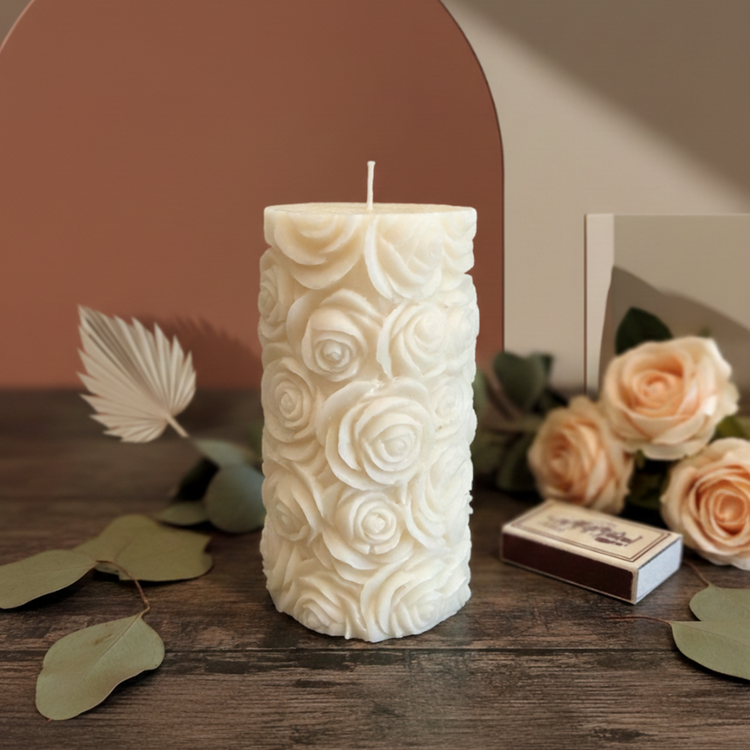 Rose Relief Soy-Blend Pillar Candle
