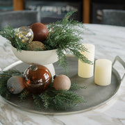 Round Pewter Aluminum Serving Tray
