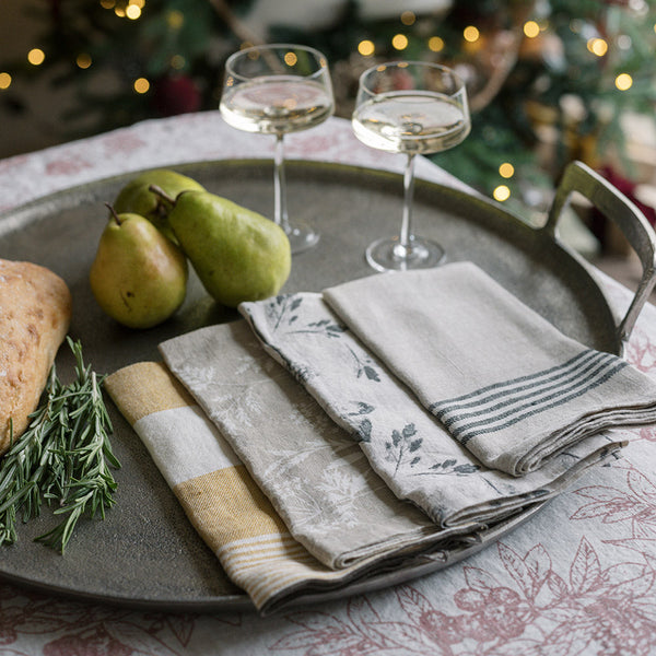 Botanical Print Linen Napkin Set