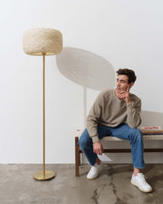 Woven Thread Brass Floor Lamp
