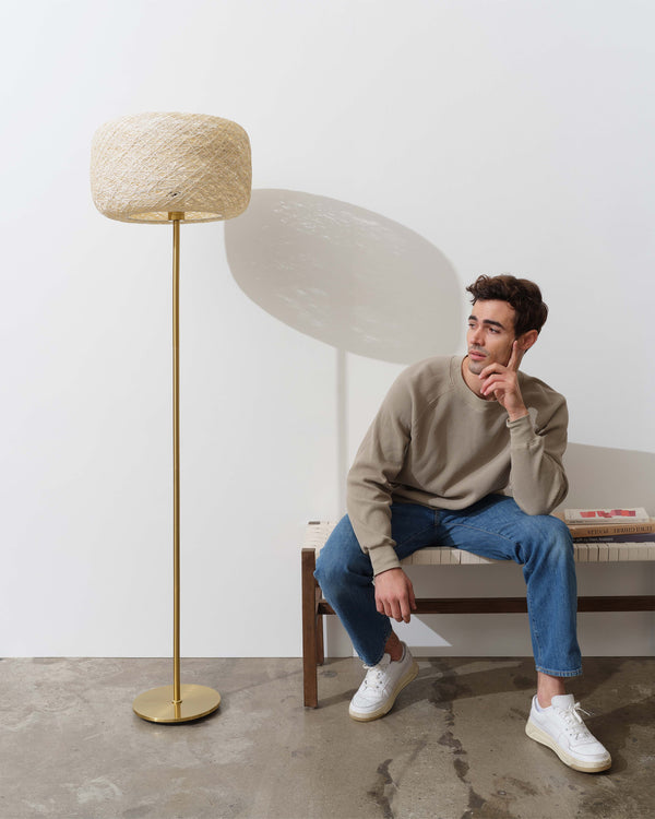 Woven Thread Brass Floor Lamp