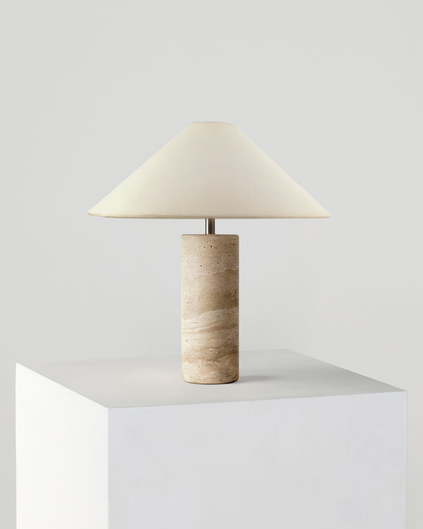 Natural Stone Cylinder Table Lamp