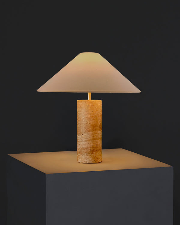 Natural Stone Cylinder Table Lamp