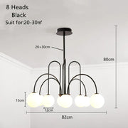 Arched Iron Globe Chandelier