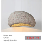 Aggregate Resin Dome Pendant Lamp