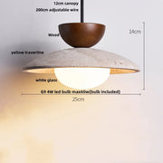 Travertine-Finish Disc Pendant Light