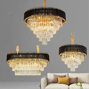 Tiered Crystal Drop Pendant Chandelier