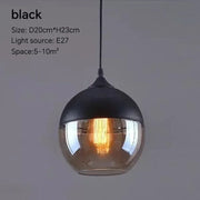 Wood-Grain Cap Glass Pendant Light