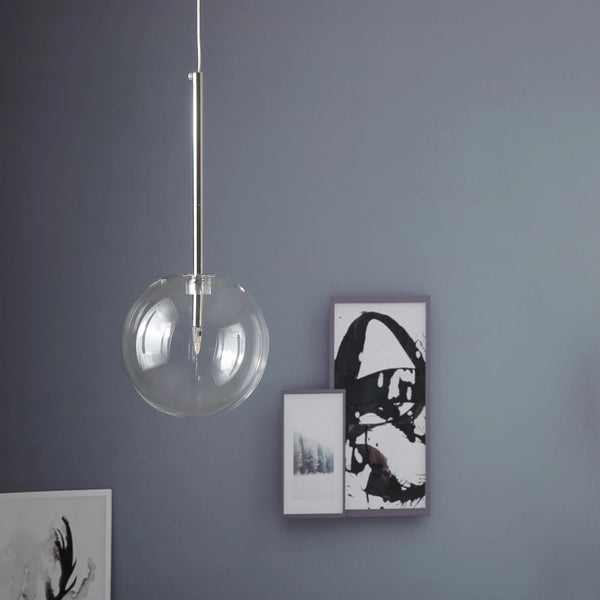 Clear Glass Globe Pendant Light