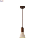 Travertine-Finish Cone Pendant Light