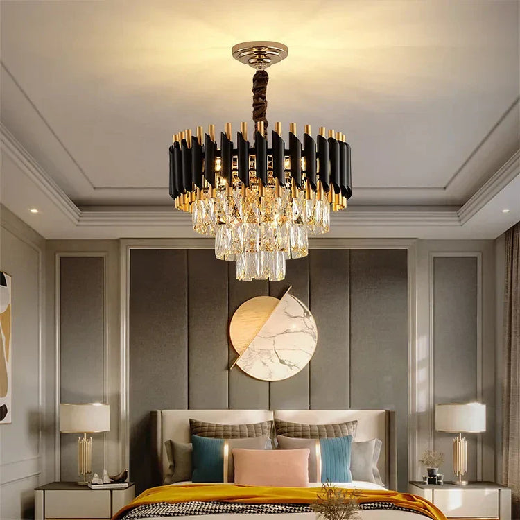 Tiered Crystal Drop Pendant Chandelier