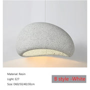 Aggregate Resin Dome Pendant Lamp