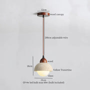 Travertine-Finish Cone Pendant Light