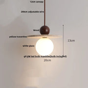 Travertine-Finish Disc Pendant Light