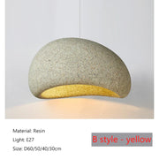 Aggregate Resin Dome Pendant Lamp