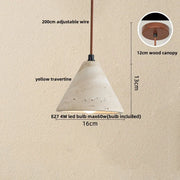Travertine-Finish Disc Pendant Light