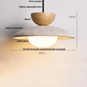 Travertine-Finish Disc Pendant Light