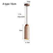Travertine-Finish Stone Composite Pendant