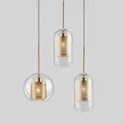 Blown Glass Mesh Pendant Light