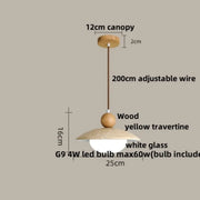 Travertine-Finish Disc Pendant Light