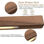 Linear Wood-Grain LED Pendant Light