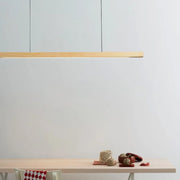 Linear Wood-Grain LED Pendant Light