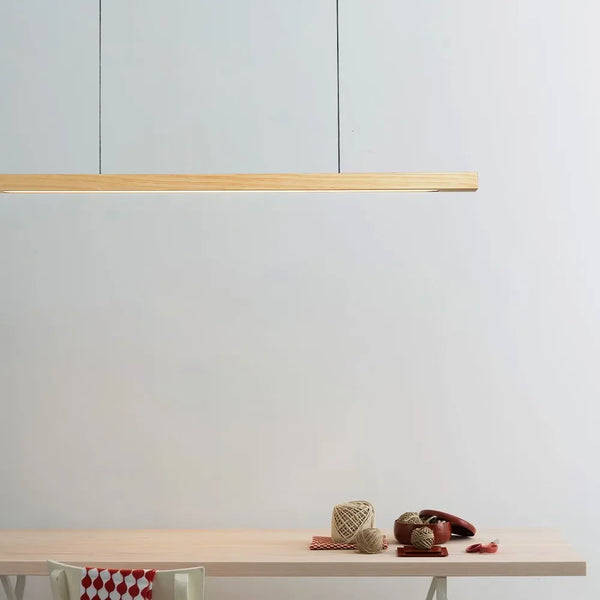 Linear Wood-Grain LED Pendant Light