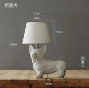 Sculptural Resin Dog Table Lamp — alternate angle showing full form