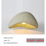 Aggregate Resin Dome Pendant Lamp