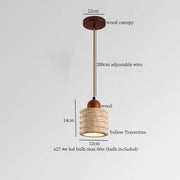 Travertine-Finish Cone Pendant Light