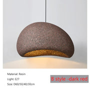 Aggregate Resin Dome Pendant Lamp