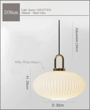 Ribbed Clear Glass Brass Pendant Light
