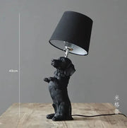 Sculptural Resin Dog Table Lamp — detail of finish and surface variation