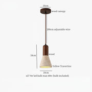 Travertine-Finish Cone Pendant Light