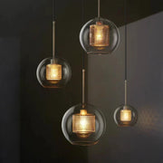 Blown Glass Mesh Pendant Light