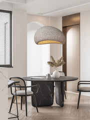 Aggregate Resin Dome Pendant Lamp