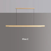 Linear Wood-Grain LED Pendant Light
