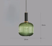Ribbed Tinted Glass Pendant Light