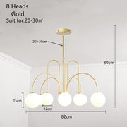 Arched Iron Globe Chandelier