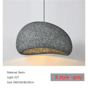 Aggregate Resin Dome Pendant Lamp