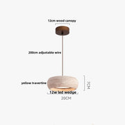 Travertine-Finish Disc Pendant Light
