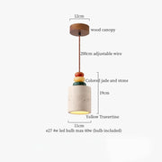 Travertine-Finish Cone Pendant Light