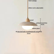 Travertine-Finish Saucer Pendant Light
